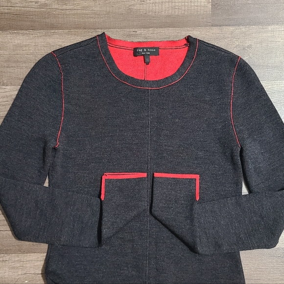 Rag & Bone wool knee-length long sleeve black dress - Picture 4 of 8